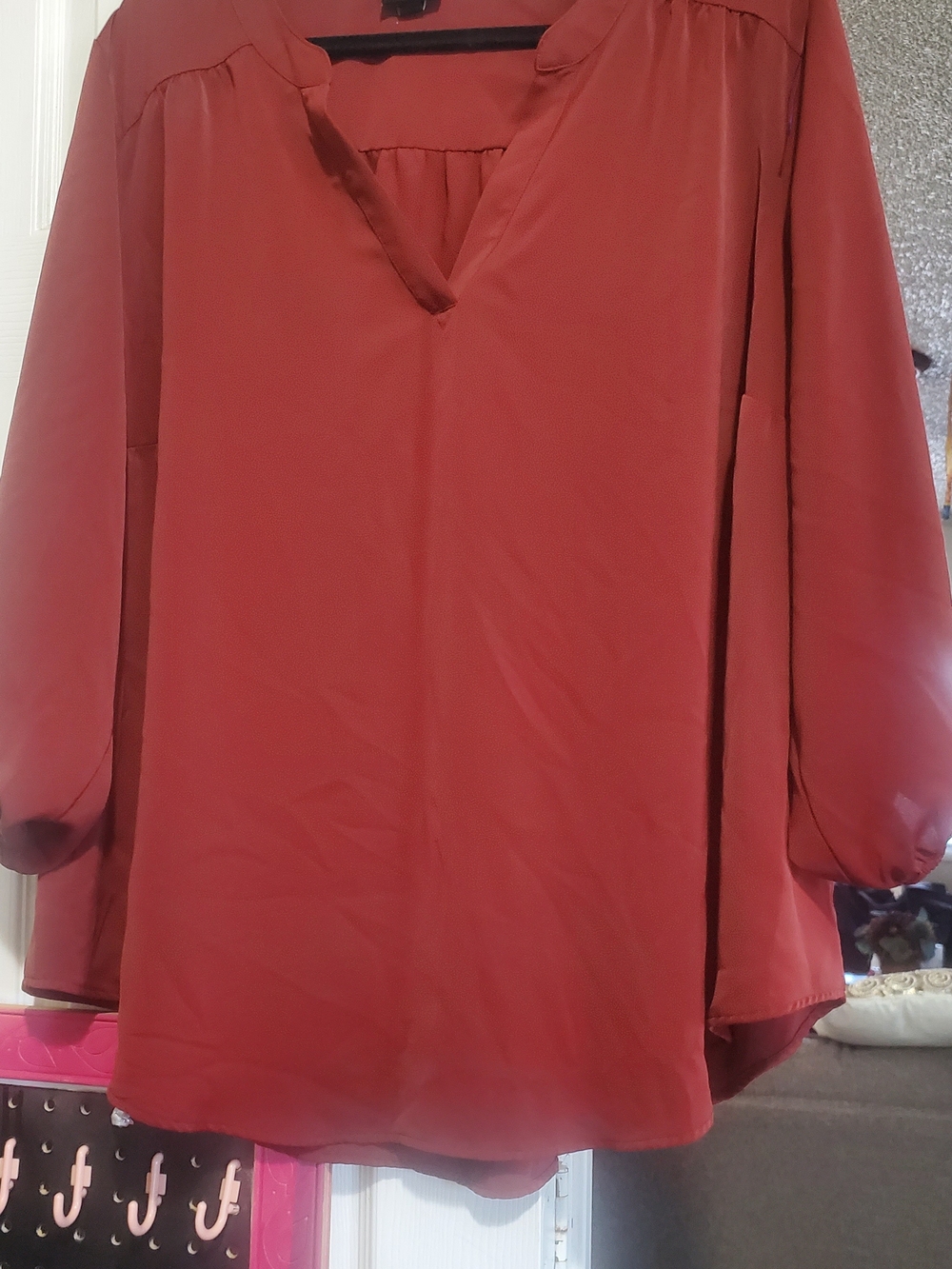 torrid Rust Long Sleeve V-Neck Tunic Dress